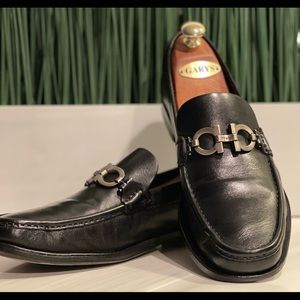 Salvatore Ferragamo Black Leather Horsebit Loafer🔥Mens 10.5🔥🔥Great